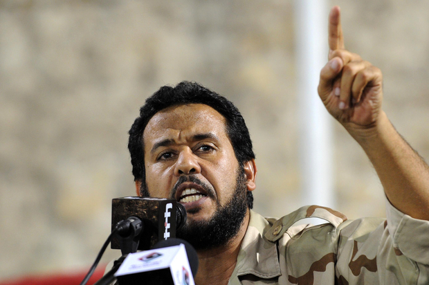 Libyan Tripoli military commander Abdelhakim Belhaj addresses a rally in Tripoli on September 9, 2011. AFP PHOTO/STR / AFP PHOTO / -